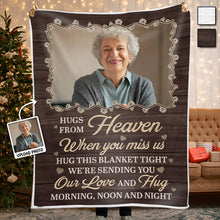 Hug This Blanket When You Miss Us - Personalized Photo Blanket - Memorial Gift For Family Members