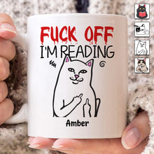 I'm Reading Angry Cat Mug - Customized Personalized Mug - Gift For Book Lovers, Nerd, Librarian
