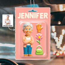 Custom Photo Personalized Mini Figure Packaging Toy Box Style - Personalized Customized Acrylic Car Ornament - Mother's Day Gift For Mom, Family Members and Friends