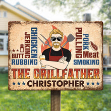 The Grillfather - Personalized Metal Sign - Father's Day Gift For Dad, Grandpa