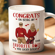 Congrats On Being My Favorite Butt - Customized Personalized Mug - Christmas Gift For Lovers, Couples