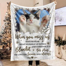 Give Them A Hug Through This Blanket - Personalized Photo Blanket - Memorial Gift For Pet Lovers