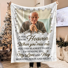 Hug This Blanket When You Miss Us - Personalized Photo Blanket - Memorial Gift For Family Members