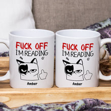 I'm Reading Angry Cat Mug - Customized Personalized Mug - Gift For Book Lovers, Nerd, Librarian