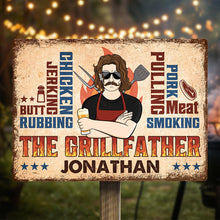 The Grillfather - Personalized Metal Sign - Father's Day Gift For Dad, Grandpa