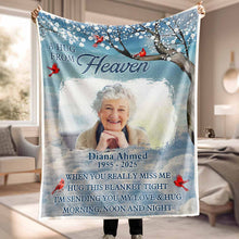 Custom Photo A Hug From Heaven Horizon - Personalized Customized Blanket - Memorial Gift For Family Members