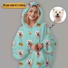 Woman And Her Dog - Personalized Oversized Blanket Hoodie - Birthday Mother's Day Gift For Dog Mom, Cat Mom
