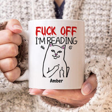 I'm Reading Angry Cat Mug - Customized Personalized Mug - Gift For Book Lovers, Nerd, Librarian