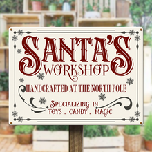 Santa's Workshop Sign, Christmas Workshop - Christmas Home Metal Sign - Gifts For Friends, Family