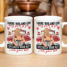 I Adore You And Love - Customized Personalized Mug - Holiday Gift For Couples, Lovers, Husband Wife
