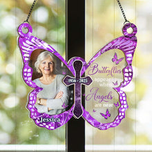 Custom Photo Your Wings Were Ready But Our Hearts Weren't - Personalized Window Suncatcher - Memorial Gift For Family Members