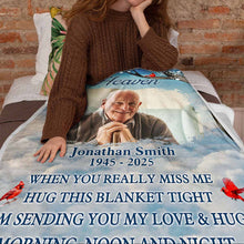 Custom Photo A Hug From Heaven Horizon - Personalized Customized Blanket - Memorial Gift For Family Members