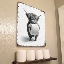 Funny Cow Bathroom Metal Sign Wall Decor Farmhouse Sign For Toilet Restroom Decor Gifts