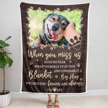 Give Them A Hug Through This Blanket - Personalized Photo Blanket - Memorial Gift For Pet Lovers