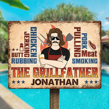 The Grillfather - Personalized Metal Sign - Father's Day Gift For Dad, Grandpa