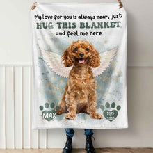 Custom Photo Hug This Blanket Know I'm Here - Personalized Customized Blanket - Memorial Gift For Pet Lovers, Pet Loss
