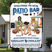 Welcome To Our Swimming Poolside - Pool Sign - Personalized Custom Metal Signs