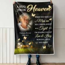 Custom Photo Butterfly When You Miss Me - Personalized Customized Blanket - Memorial Gift For Family Members