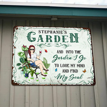 Into The Garden To Find My Soul - Garden Sign - Personalized Custom Classic Metal Signs
