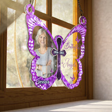 Custom Photo Your Wings Were Ready But Our Hearts Weren't - Personalized Window Suncatcher - Memorial Gift For Family Members