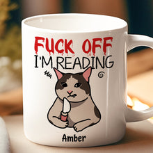 I'm Reading Angry Cat Mug - Customized Personalized Mug - Gift For Book Lovers, Nerd, Librarian