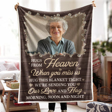Hug This Blanket When You Miss Us - Personalized Photo Blanket - Memorial Gift For Family Members