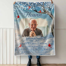 Custom Photo A Hug From Heaven Horizon - Personalized Customized Blanket - Memorial Gift For Family Members