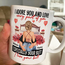 I Adore You And Love - Customized Personalized Mug - Holiday Gift For Couples, Lovers, Husband Wife