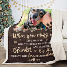 Give Them A Hug Through This Blanket - Personalized Photo Blanket - Memorial Gift For Pet Lovers