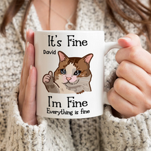 I'm Fine Cats - Customized Personalized Mug - Gift For Friends, Coworkers