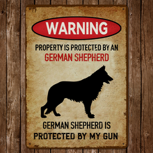 Property Is Protected By A German Shepherd - Personalized Custom Metal Sign