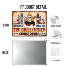 The Grillfather - Personalized Metal Sign - Father's Day Gift For Dad, Grandpa