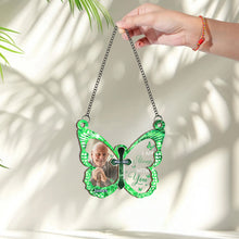 Custom Photo Your Wings Were Ready But Our Hearts Weren't - Personalized Window Suncatcher - Memorial Gift For Family Members
