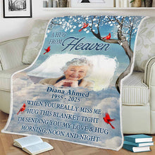 Custom Photo A Hug From Heaven Horizon - Personalized Customized Blanket - Memorial Gift For Family Members