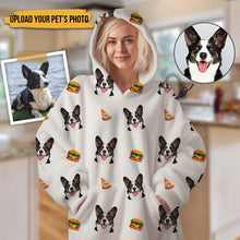 Woman And Her Dog - Personalized Oversized Blanket Hoodie - Birthday Mother's Day Gift For Dog Mom, Cat Mom