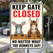 Keep Gate Closed Warning Metal Sign - Personality Customized Metal Sign - Yard Garden Sign