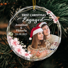 First Christmas Married Couple - Personalized Glass Ornament - Christmas, Anniversary Gift For Couple, Husband Wife, Him, Her