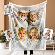 Watercolor Painting Of Loved Ones - Personalized Customized Blanket - Gift For Grandpa, Family Members
