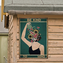Artistic Portrait Watering Flowers -  Personalized Custom Metal Sign