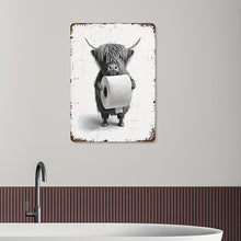 Funny Cow Bathroom Metal Sign Wall Decor Farmhouse Sign For Toilet Restroom Decor Gifts