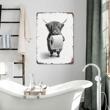 Funny Cow Bathroom Metal Sign Wall Decor Farmhouse Sign For Toilet Restroom Decor Gifts