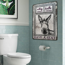 Donkey metal sign, Donkey Black White Hello Sweet Cheeks Metal Signs