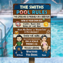 Welcome To Our Pool - Pool Rules Sign - Personalized Custom Metal Sign