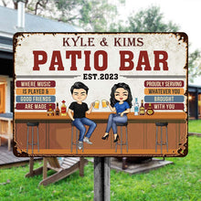 Where Music Is Played & Good Friends - Personalized Custom Bar Metal Sign - Bar Sign Decoration