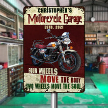 Motorcycle Metal SignGarage Sign - Auto Mechanic Garage Four Wheels Customized Classic Metal Signs