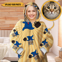 Custom Photo Personalized Blanket Hoodie Custom Oversized Hoodie Gift For Dog Cat Mom Father