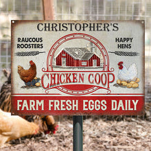 Personalized Chicken Coop Farm Fresh Eggs Customized Classic Metal Signs-CUSTOMOMO