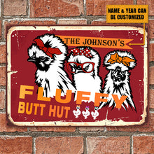 Personalized Chicken Metal Signs Fluffy Butt Hut Silkies Chicken Attention Customized Classic Metal Signs-CUSTOMOMO
