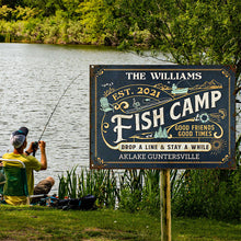 Personalized Fish Camp Drop A Line Customized Classic Metal Signs-CUSTOMOMO