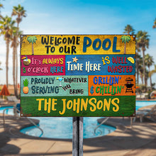 Personalized Swimming Pool Welcome To Our Custom Classic Metal Signs-CUSTOMOMO